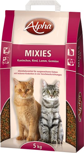 ALPHA Mixies Katzennahrung Kaninchen+Rind+Lamm 5 kg