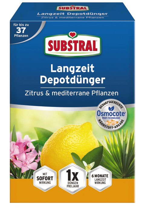 SUBSTRAL® Osmocote® Langzeit Depotdünger für Zitrus & mediterrane Pflanzen 750 g