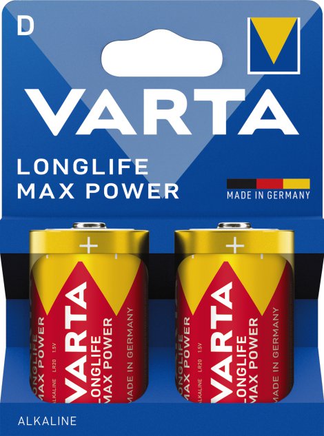 VARTA Batterie Longlife Max Power D Blister 2er