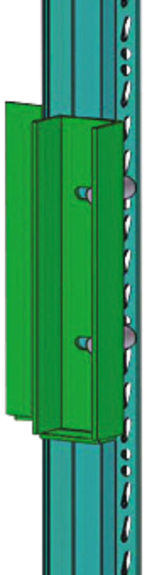 H+S Sockelbretthalterung für Ecksäule grün