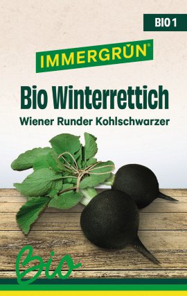 IMMERGRÜN Tütensamen BIO Rettich Wiener Runder Kohlschwarzer