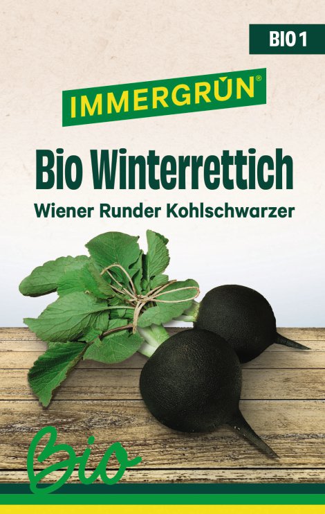 IMMERGRÜN Tütensamen BIO Rettich Wiener Runder Kohlschwarzer