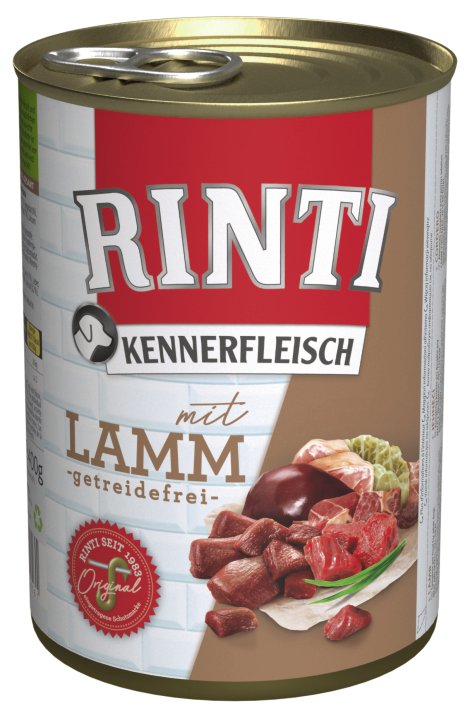 RINTI Hundenassfutter Kennerfleisch Lamm 400 g