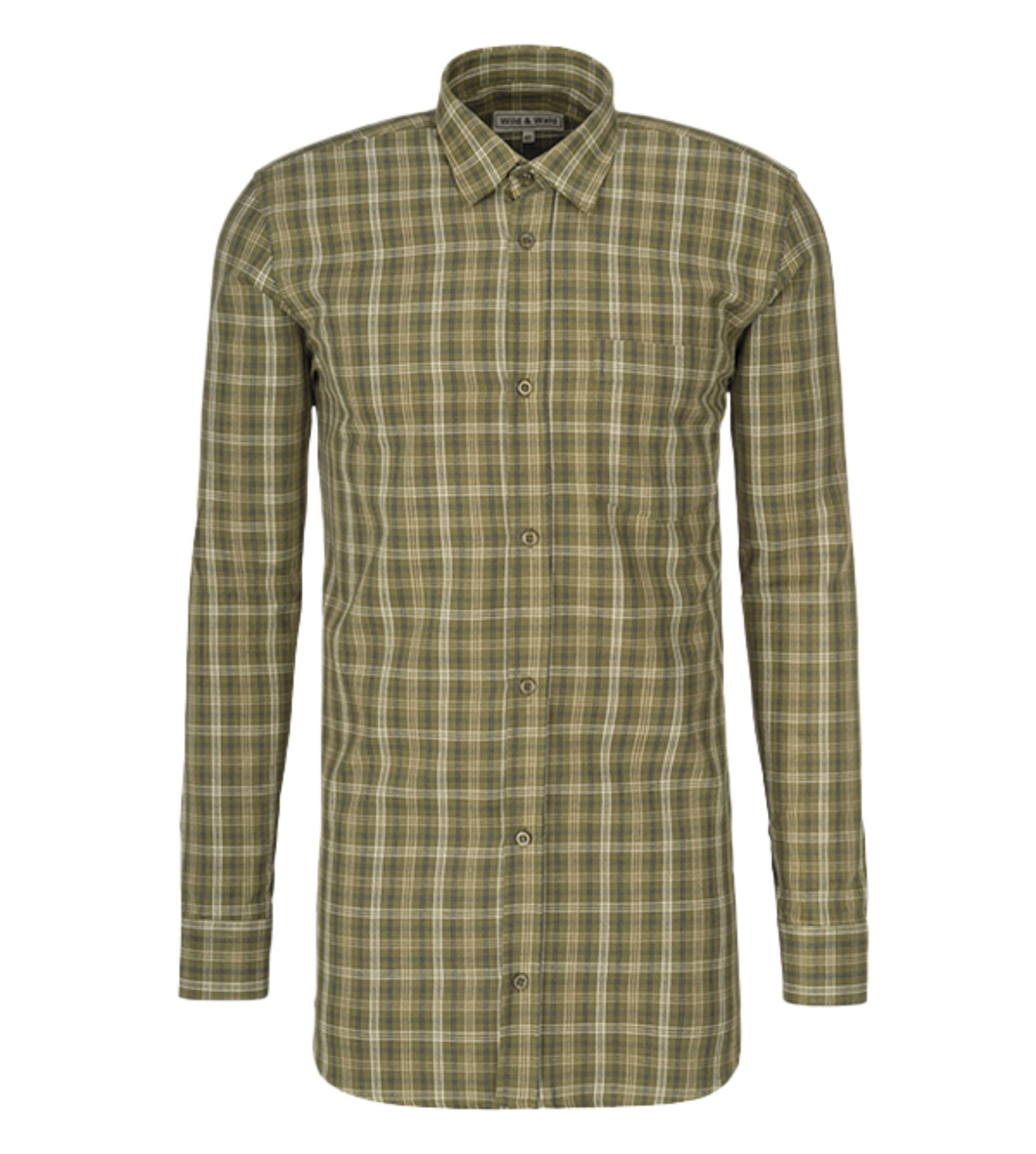 Wild & Wald Herren Langarm Flanellhemd Einfo