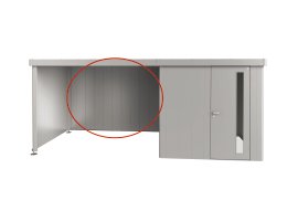 BIOHORT Rückwand für Seitendach Gerätehaus Neo 2A-4D, 299x4,3x200 cm, silber-metallic