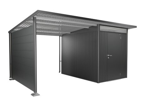BIOHORT Seitenwand für Seitendach für Gerätehaus AvantGarde A3+A7 Dunkelgrau-Metallic M