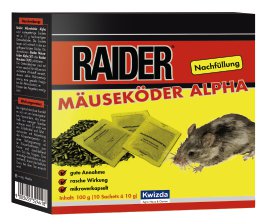 Raider® Mäuseköder Alpha Nachfüllung 100 g (10x10g)