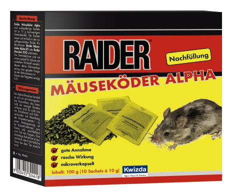 KWIZDA Raider Mäuseköder Alpha Nachfüllung 100 g