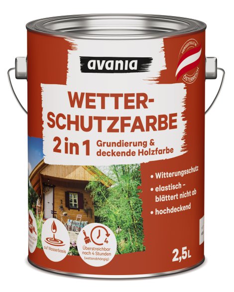 AVANIA Wetterschutzfarbe RAL9010 Weiß 2,5 l