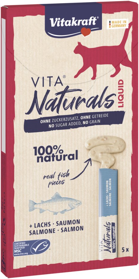 VITAKRAFT Snack Liquid mit Lachs 5er-Pack