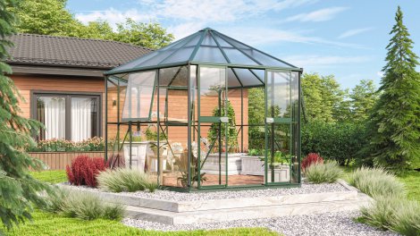 VITAVIA Gewächshaus Juno 9000 ESG 3 mm Grün