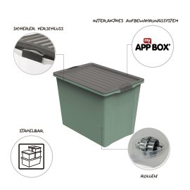 ROTHO Stapelbox mit Rollen Comp Eco Mistelgrün A3 70 l