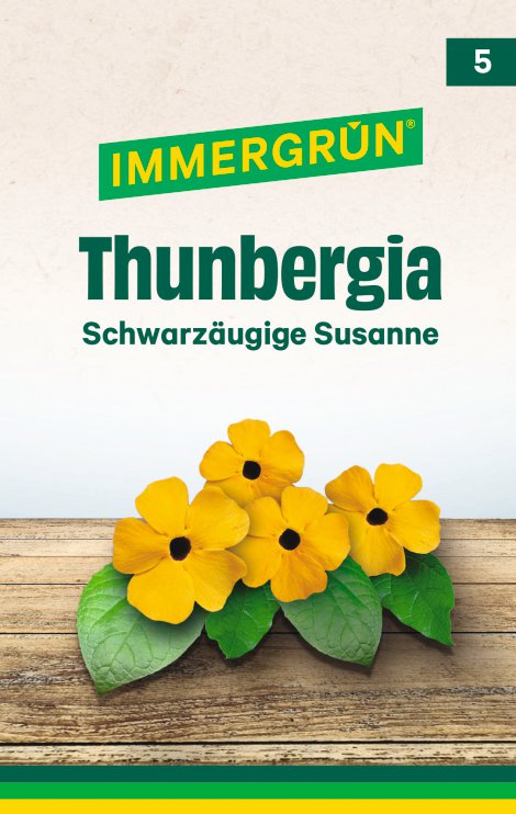 IMMERGRÜN Tütensamen Thunbergia Schwarzäugige Susanne