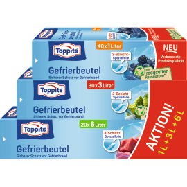 TOPPITS® Gefrierbeutel 1 l + 3 l + 6 l