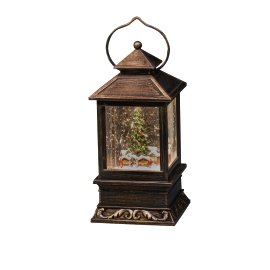 LED-Schneelaterne Weihnachtsmarkt 10,5x22x10,5 cm