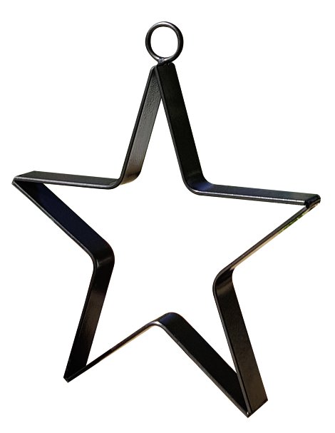 Deko-Stern zum Hängen Metall Schwarz 30x30 cm