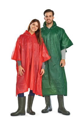 Damen/Herren Regenponcho PVC Farbsortiert S/M-L/XL