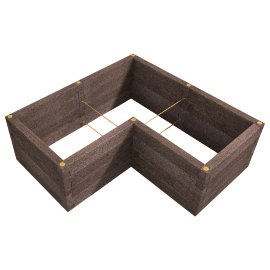 LEIER Hochbeet Durisol Rotbraun L-Form 230x230x80 cm (LxBxH)