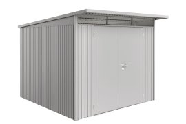 BIOHORT Gerätehaus A7 AvantGarde® 260x300x218 cm mit Doppeltür, silber-metallic