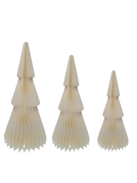 Dekofigur Papierbaum Weiß 29x29x59 cm