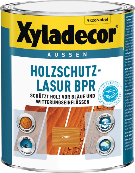XYLADECOR Holzschutz-Lasur BPR Zeder  1 l