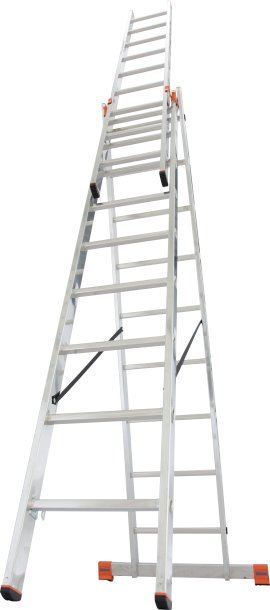Tribilo Vielzweckleiter aus Aluminium Sprossenzahl 3x9 Sprossen