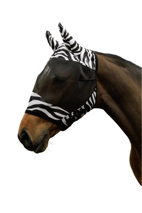 Fliegenschutzmaske Zebra mit Ohrenschutz - Cob