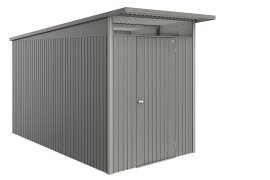 BIOHORT Gerätehaus AvantGarde® Eco A4 + Standardtür 180x380x222 cm, Quarzgrau-Metallic