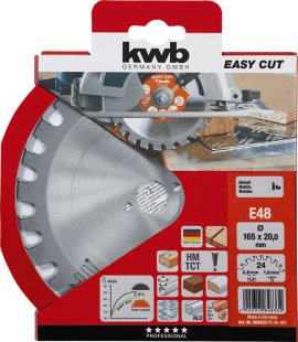 KWB Kreissägeblatt hartmetall 48E 165x20 mm