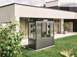 BIOHORT Gewächshaus Florentina Midi quarzgrau Metall 2X0,5
