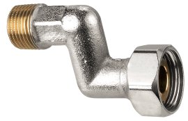 CORNAT S-Anschluss für Heizplatten 3/4" IG, 1/2" AG, vernickelt