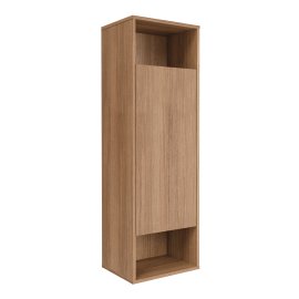 High-Midischrank VITA mit 1 Tür (Anschlag rechts, grifflos) 2 offene Fächer, 2 feste Böden, 2 Glaseinlegeböden, Korpus+Front Summer-Oak-Optik 40,2x32x125,7 cm (BxTxH)