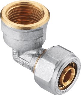 CORNAT Schraub-Winkel 90° komplett ø 16 mm, 1/2" IG, vernickelt