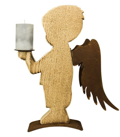 Gartenfigur Engel Tobi angeflammt 33x42 cm (BxH)