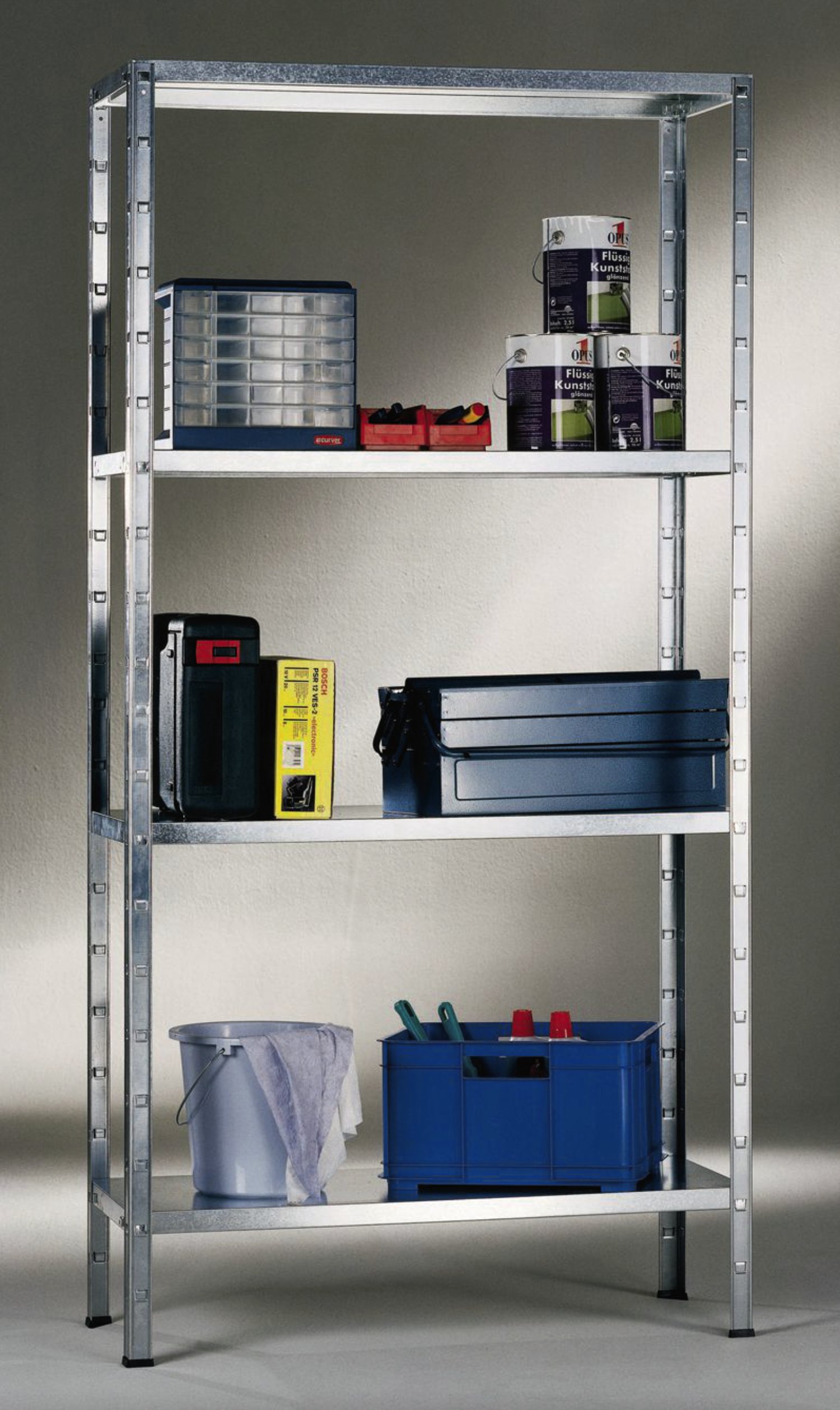 SCHULTE Steckgrundregal 4 Böden verzinkt