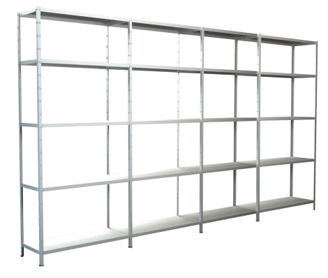 SCHULTE REGALWELT Grund + Anbauregal 20 Böden Weiß 200x400x35 cm