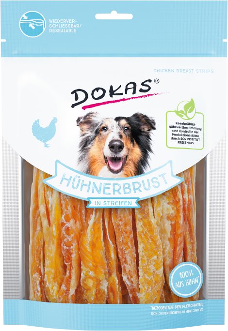 DOKAS Hundesnack Hühnerbrust in Streifen 250 g