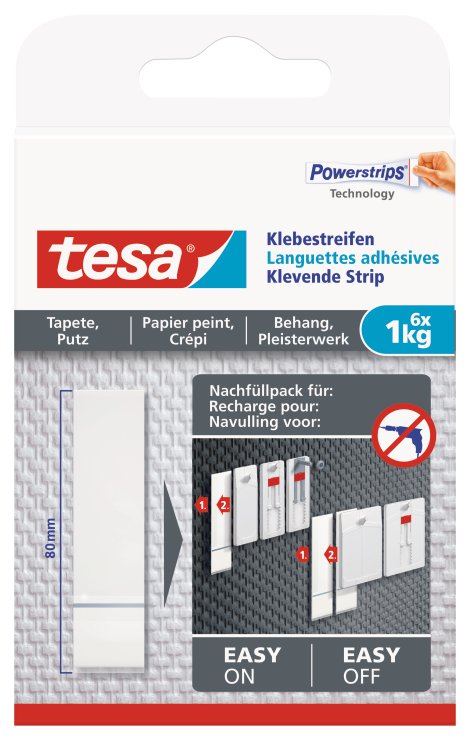TESA Klebestreifen für Tapete & Putz 6 Stk.
