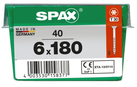 SPAX Schraube Senkkopf TRX 6,0x180 mm L 40 Stk.