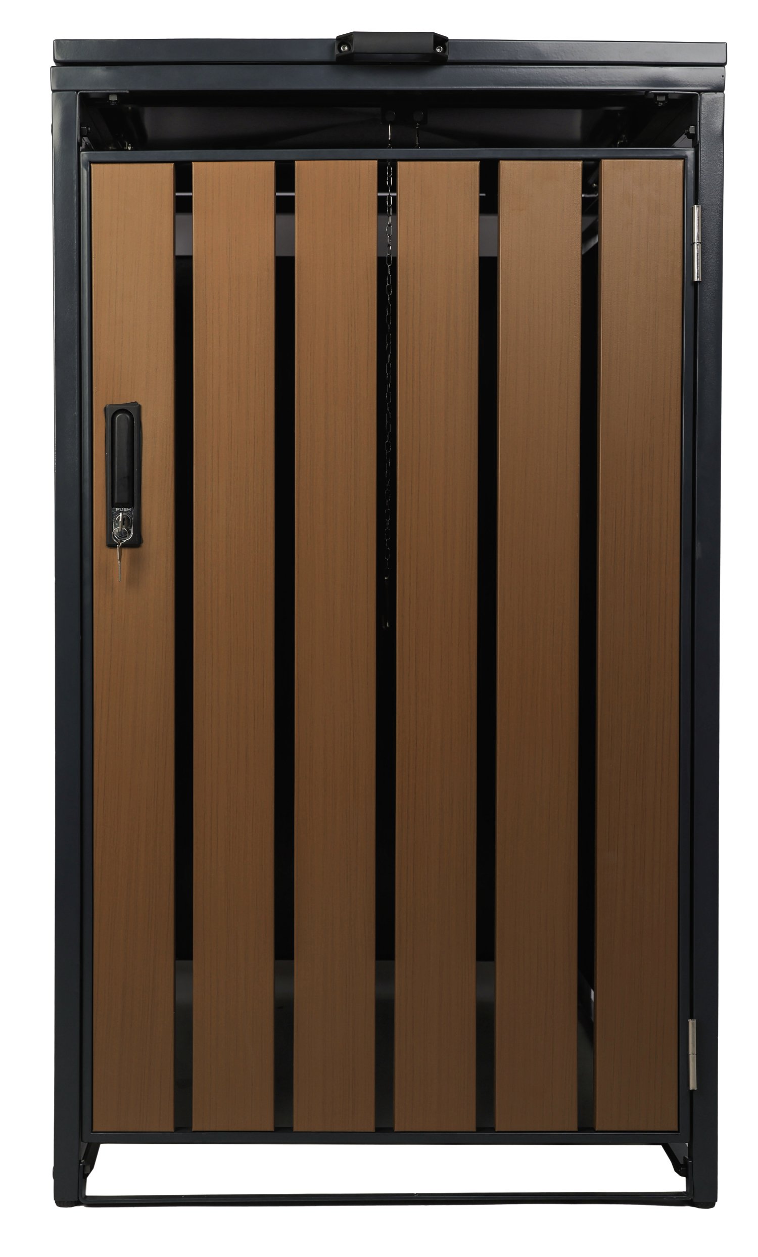 Mülltonnenbox Holzoptik dunkel foliert 1160x690x800 mm