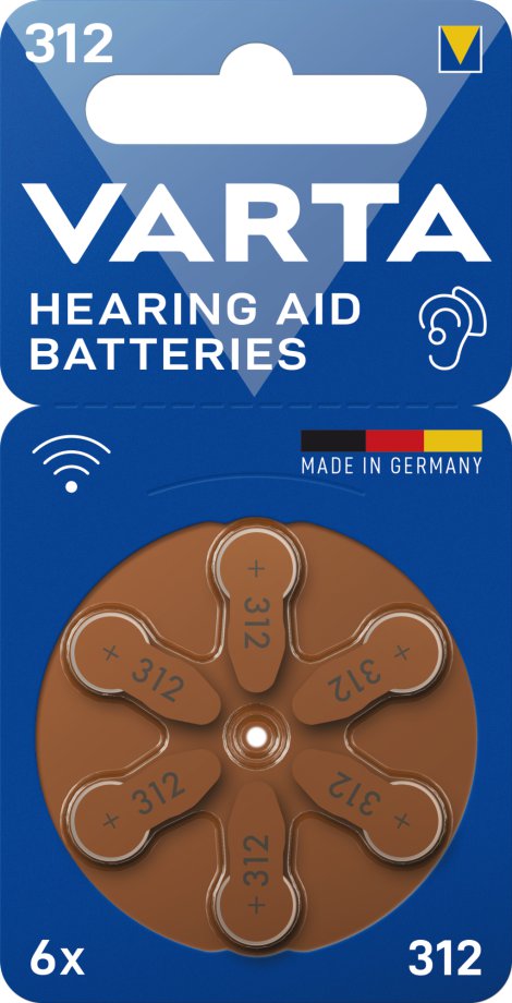 VARTA Hörgerätebatterie "Hearing Aid Batteries" 312, 6 Stk.