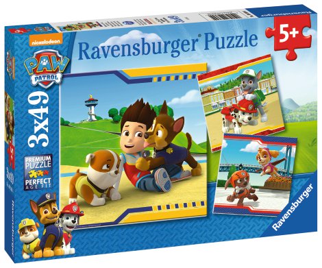 RAVENSBURGER Puzzle Helden mit Fell 3x49-tlg.