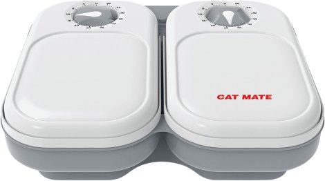 Futterspender-Automat Cat Mate, grau/weiß