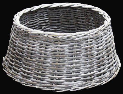 Christbaumfuß Abdeckung Rattan Weiß 60x26 cm