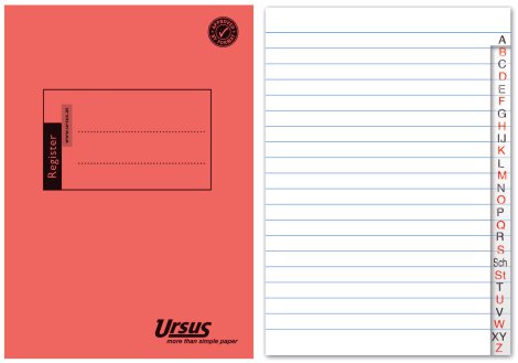 URSUS Registerheft A5 A-Z liniert 40 Blatt