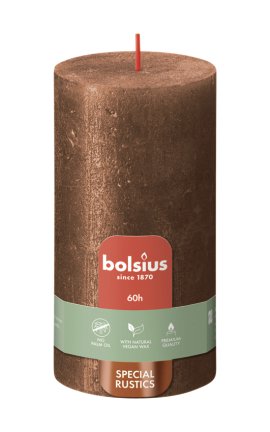 BOLSIUS Rustik Shimmer Stumpenkerze 130/68 mm, champagner