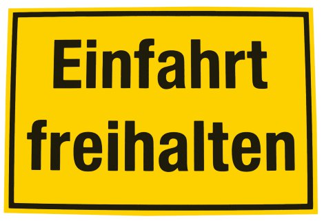 ALPERTEC Schild Einfahrt freihalten Gelb/Schwarz 20x3 cm