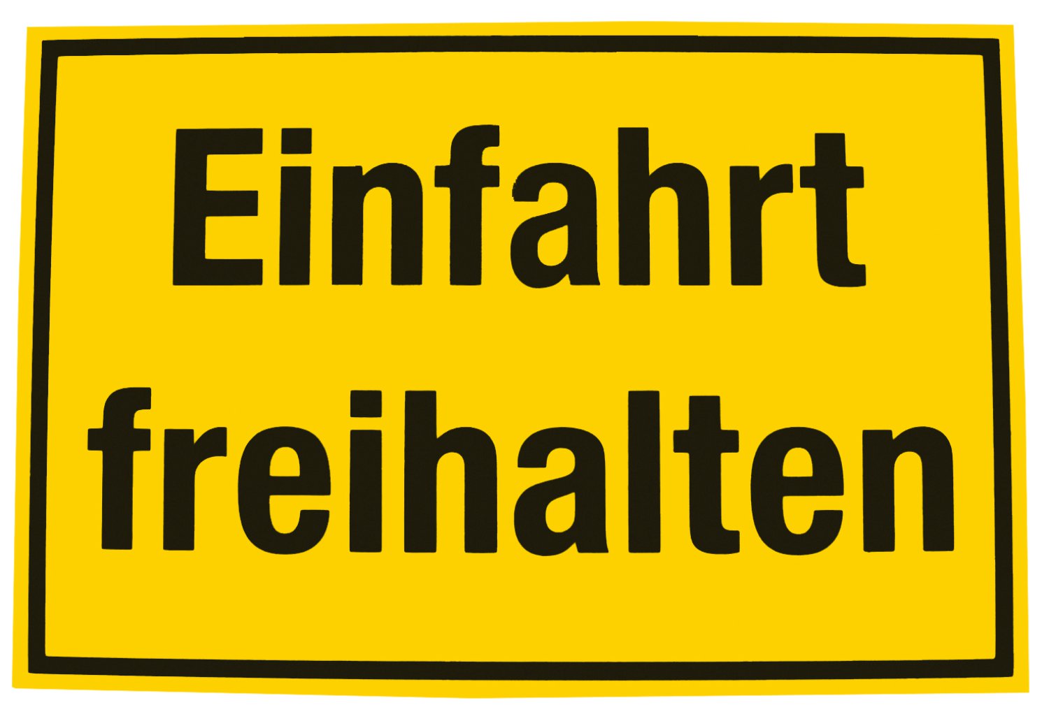 ALPERTEC Schild Einfahrt freihalten Gelb/Schwarz
