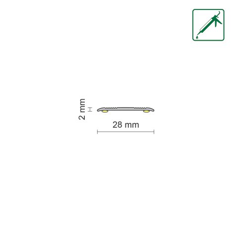 FN Neuhofer Übergangsprofil SF23 selbstklebend Silber 900x28x2 mm