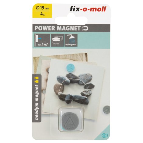fix-o-moll Magnetscheibe Neodym Silikon 19 mm H 4 mm 4 Stk.